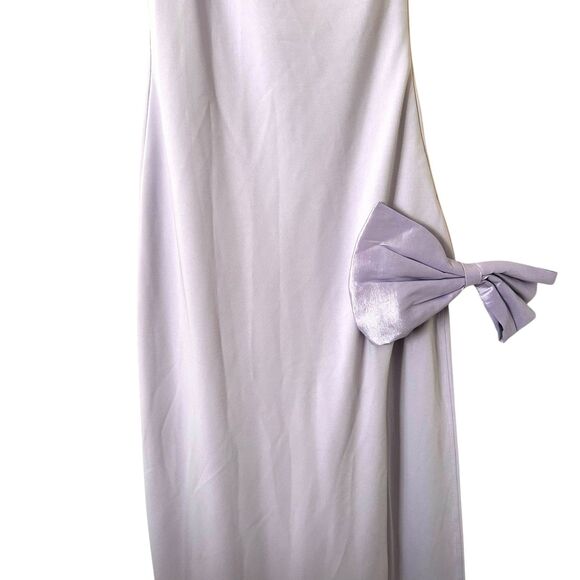 MESHKI Hallie One Shoulder Bow Maxi Dress Lilac Purple X-Small - Picture 5 of 7
